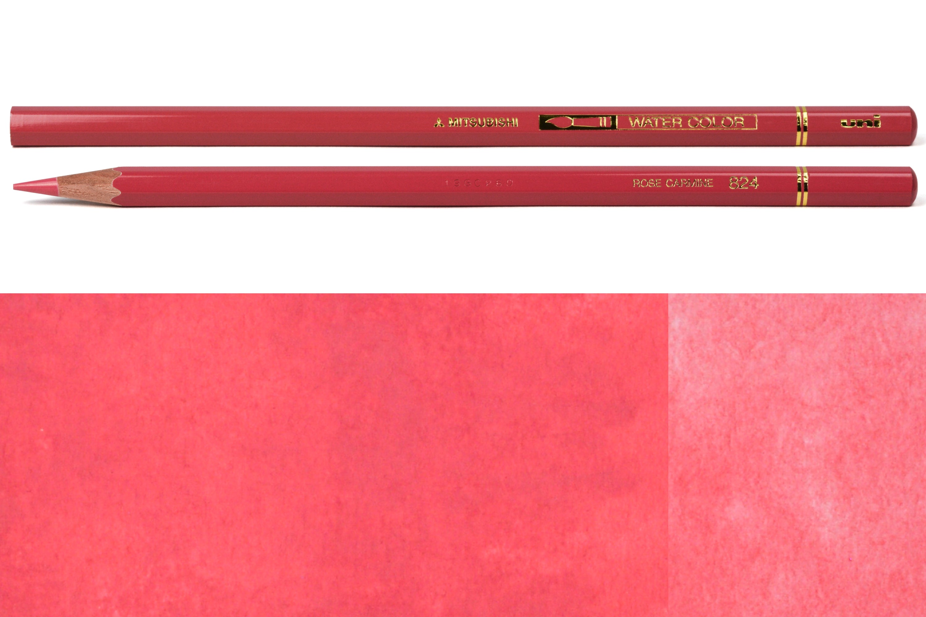 Uni Watercolor Pencils, #824 Rose Carmine