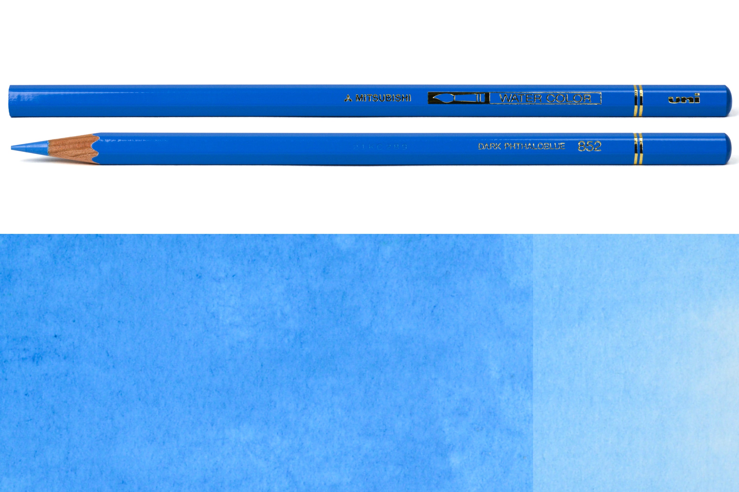 Uni Watercolor Pencils, #852 Dark Phthalo Blue
