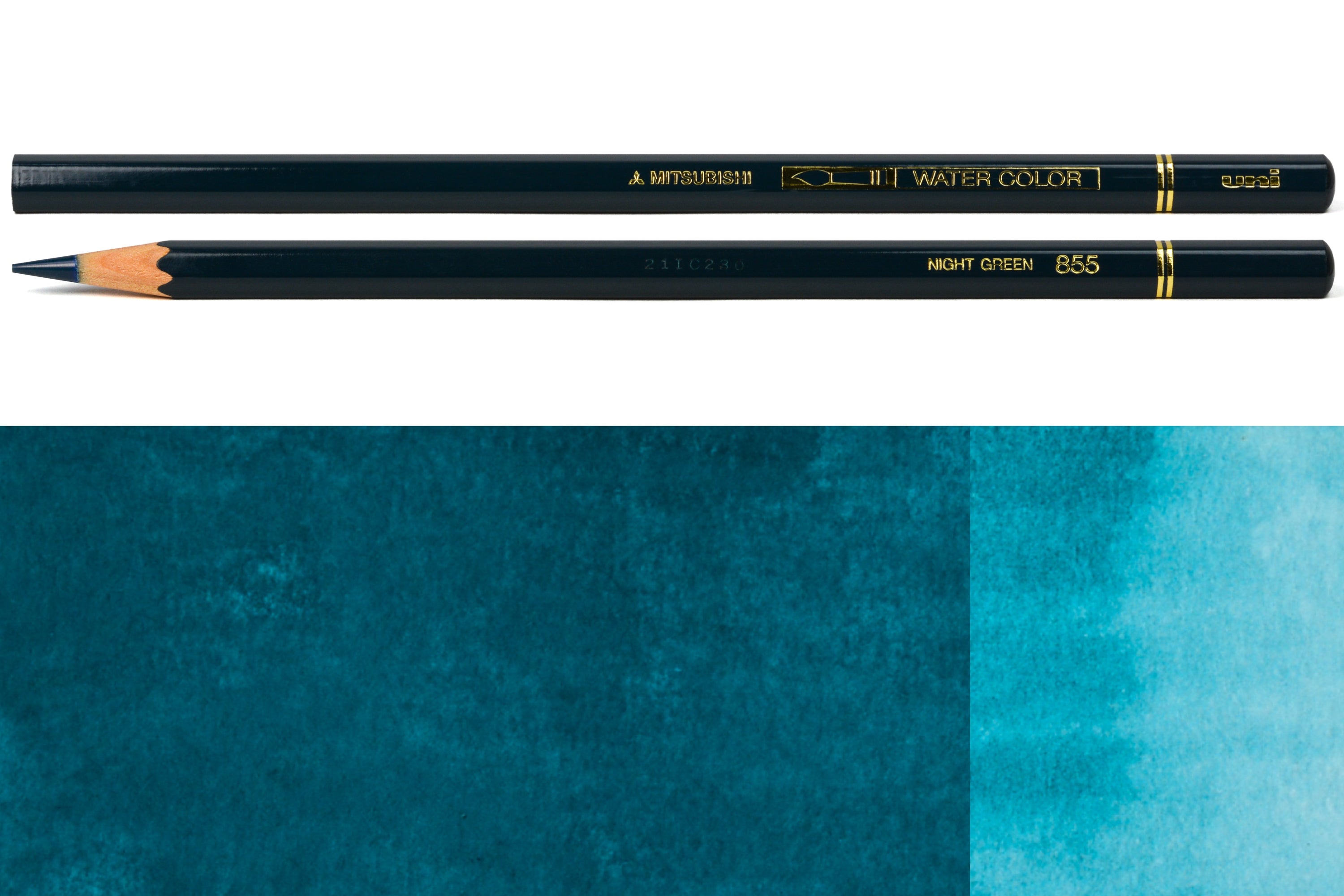 Uni Watercolor Pencils, #855 Night Green