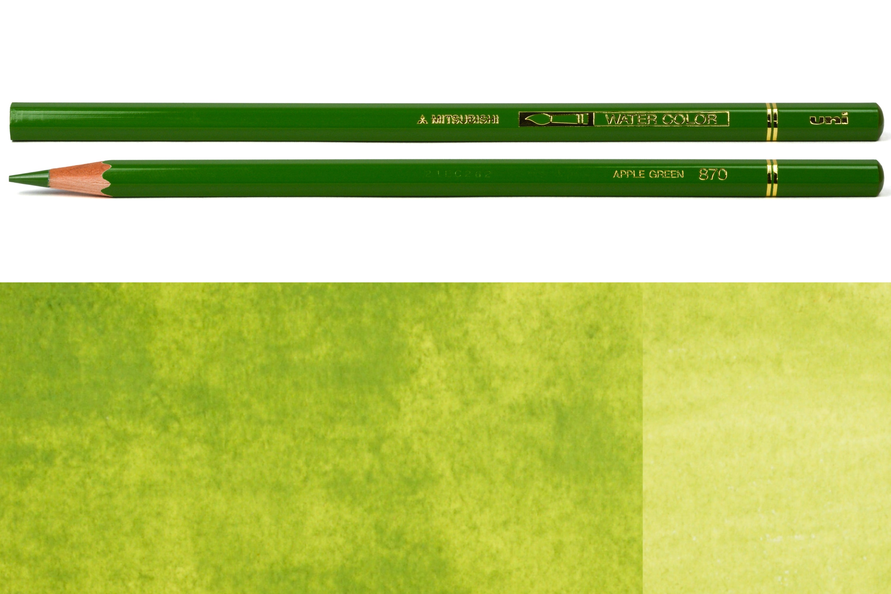 Uni Watercolor Pencils, #870 Apple Green – St. Louis Art Supply