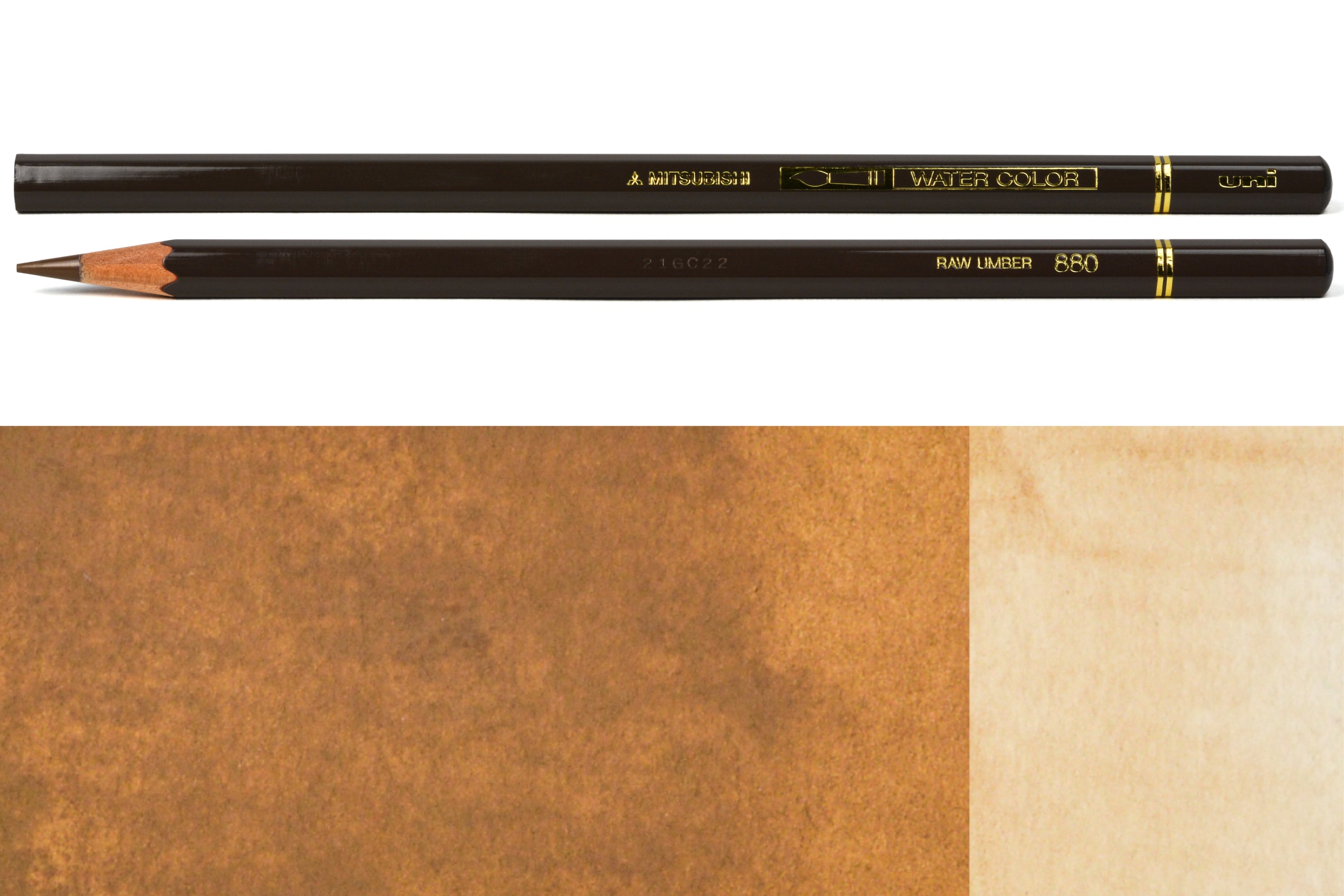 Uni Watercolor Pencils, #880 Raw Umber