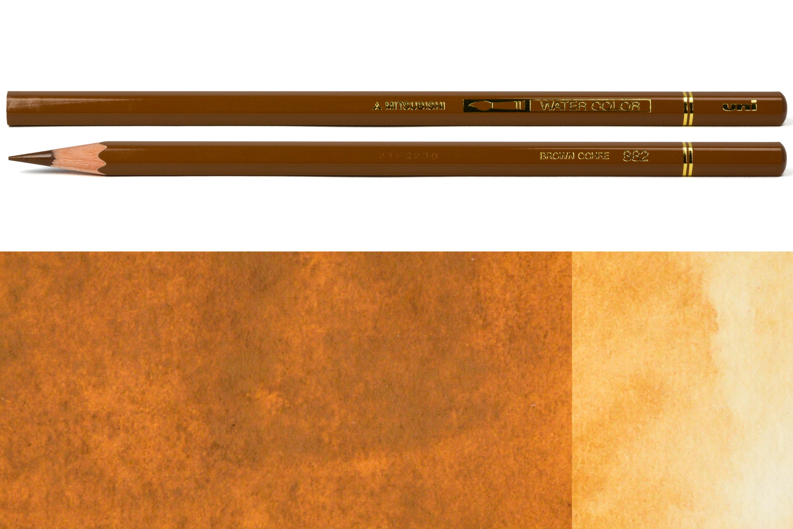 Uni Watercolor Pencils, #882 Brown Ochre