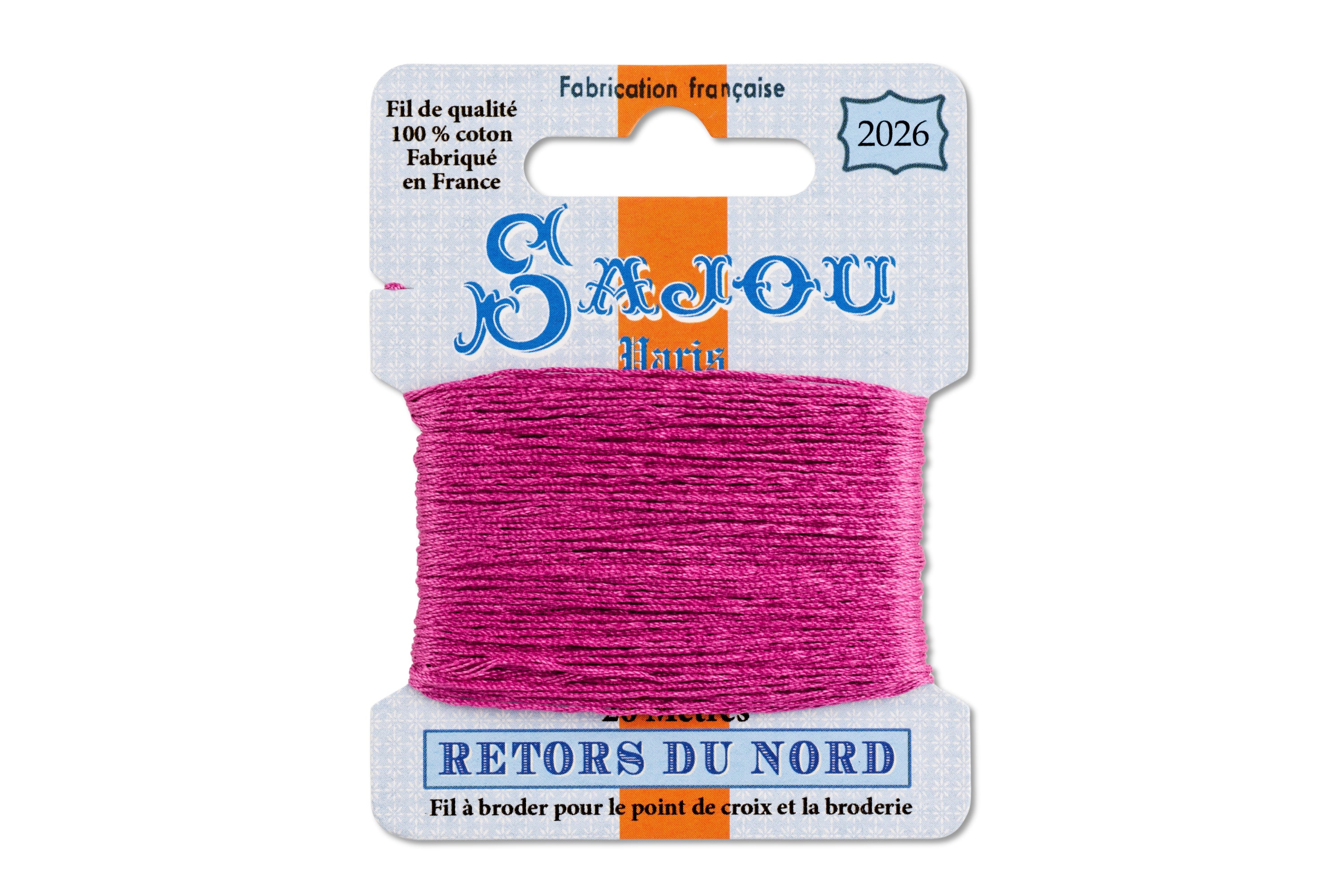 Retors du Nord Embroidery Floss, #2026 Fuchsia