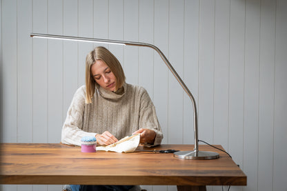 Slimline 4 Table Lamp, Brushed Steel