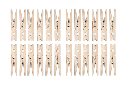 Wooden Clothespins, Pack of 24