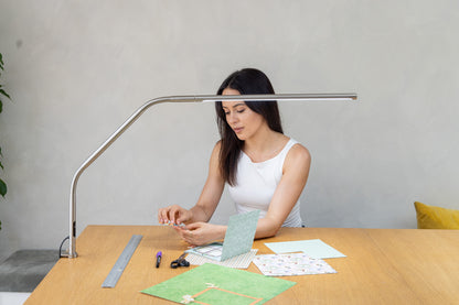 Slimline 4 Table Lamp, Brushed Steel