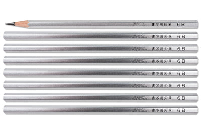 Silver Calligraphy Pencils, 6B, Set of 8