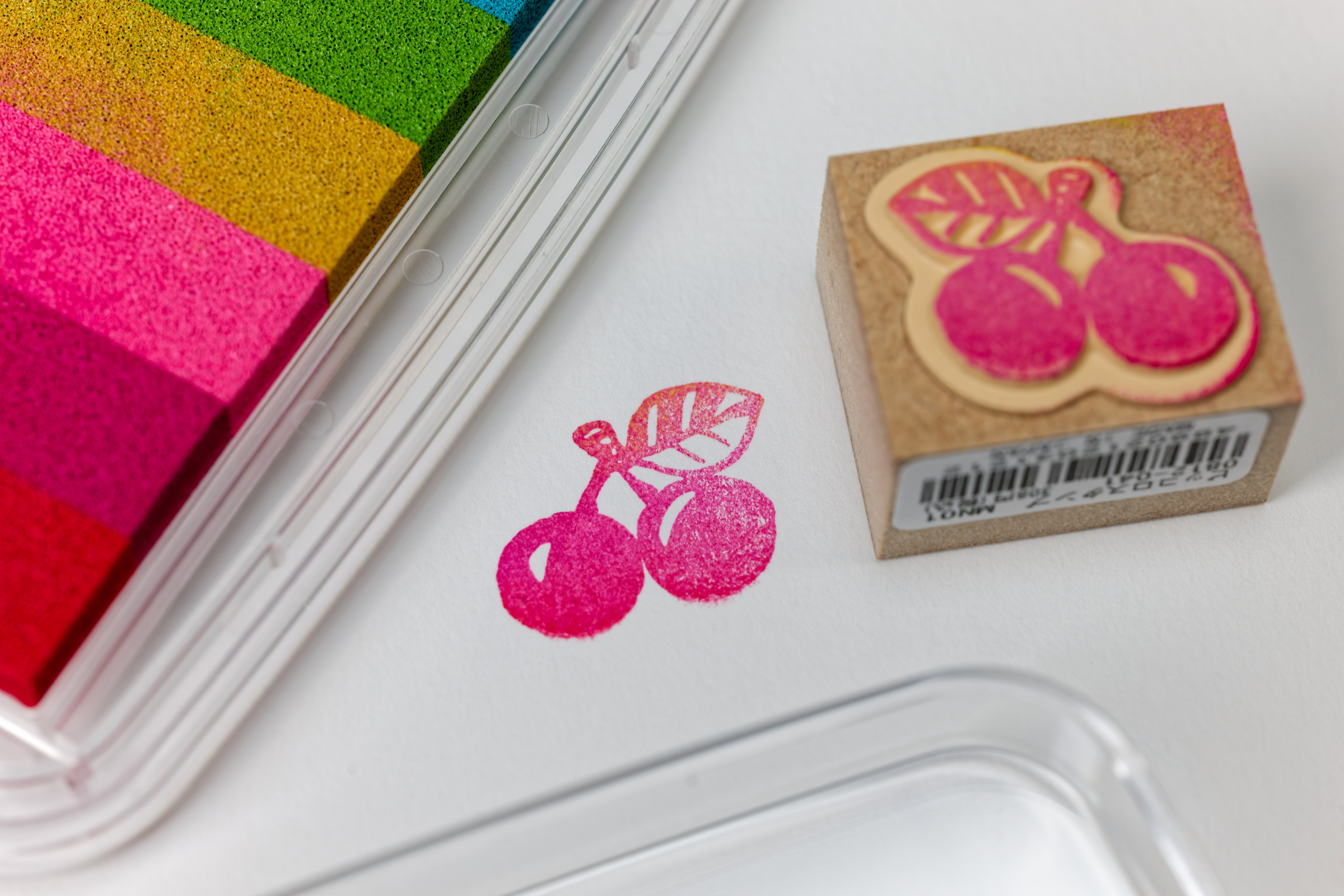 Cherries Rubber Stamp, 1"