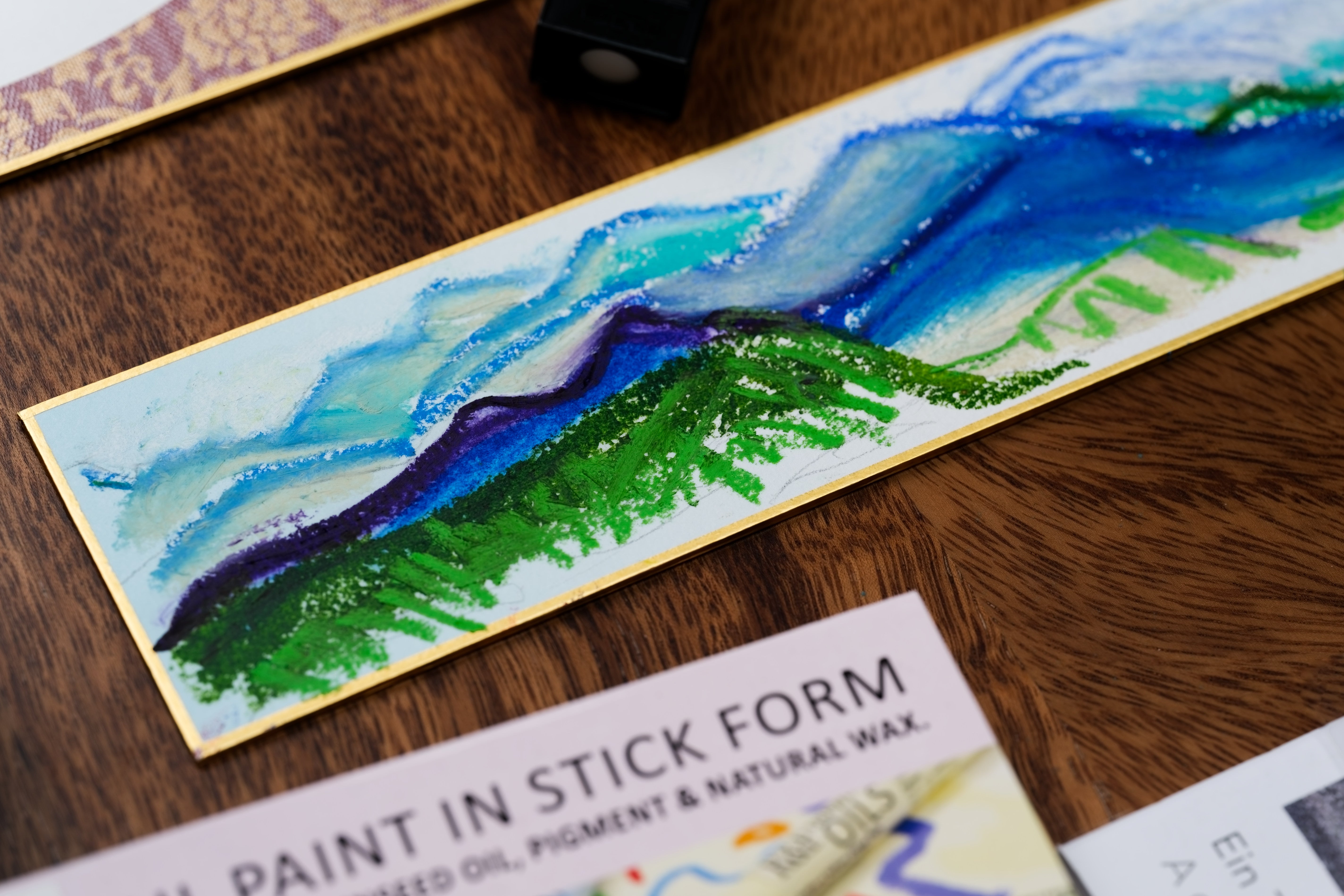 Long Shikishi Boards, Blue Gradient, Set of 3
