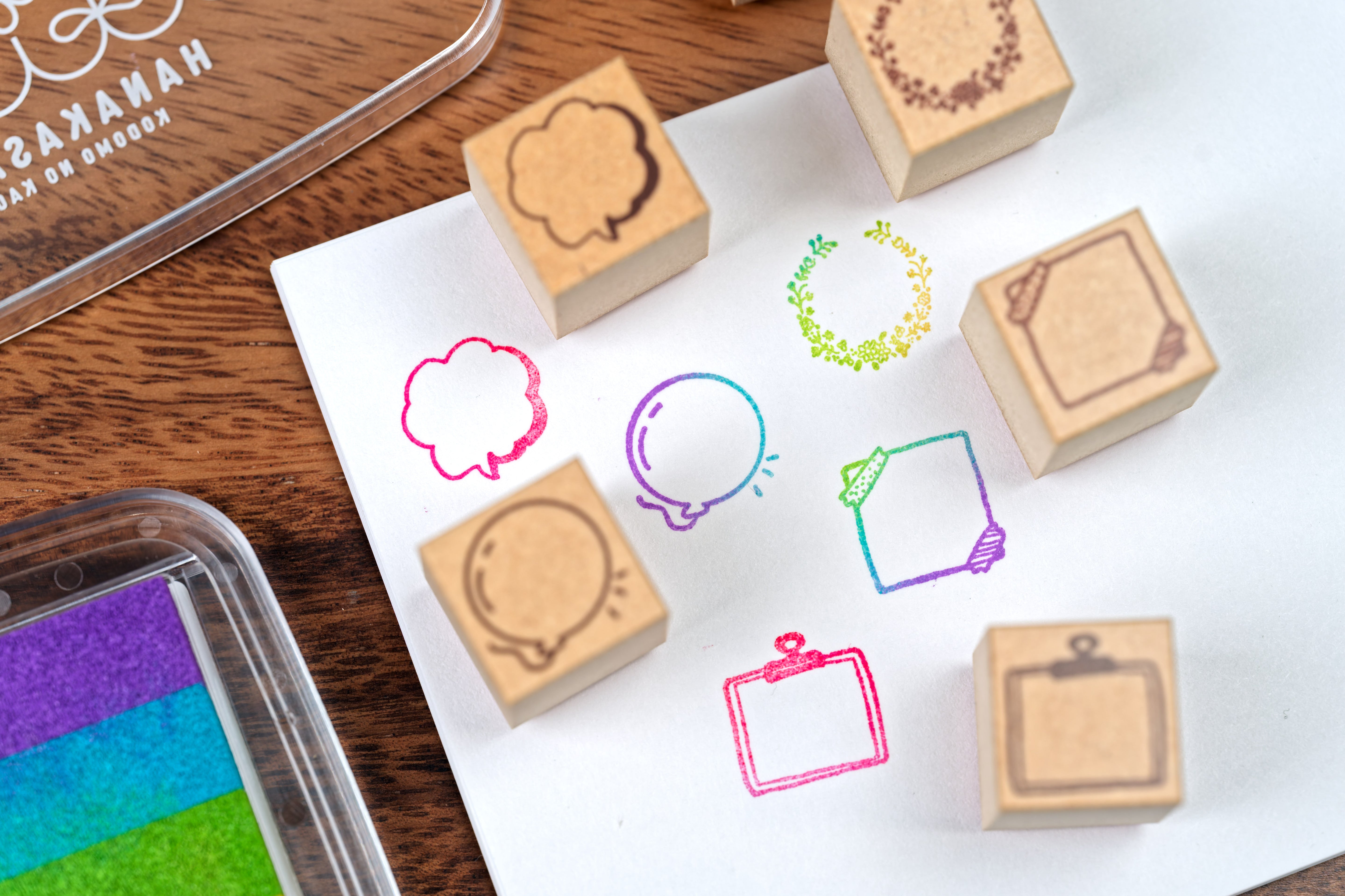 Wreath Rubber Stamp, ¾"