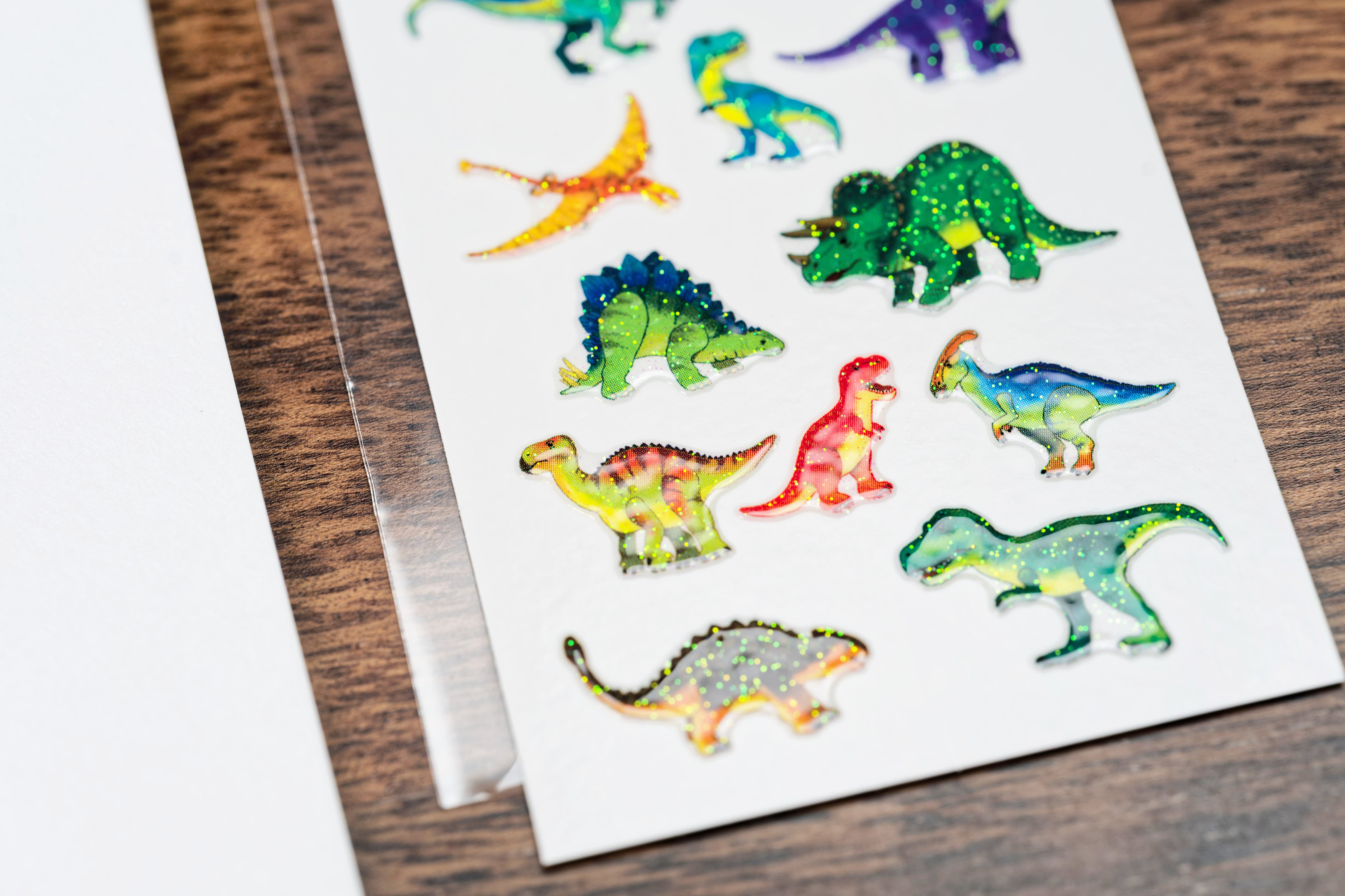 Glitter-Glue Sticker Sheet, Dinosaurs