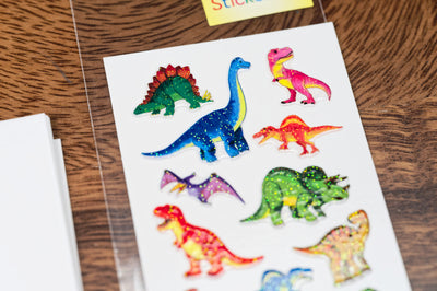 Glitter-Glue Sticker Sheet, Dinosaurs