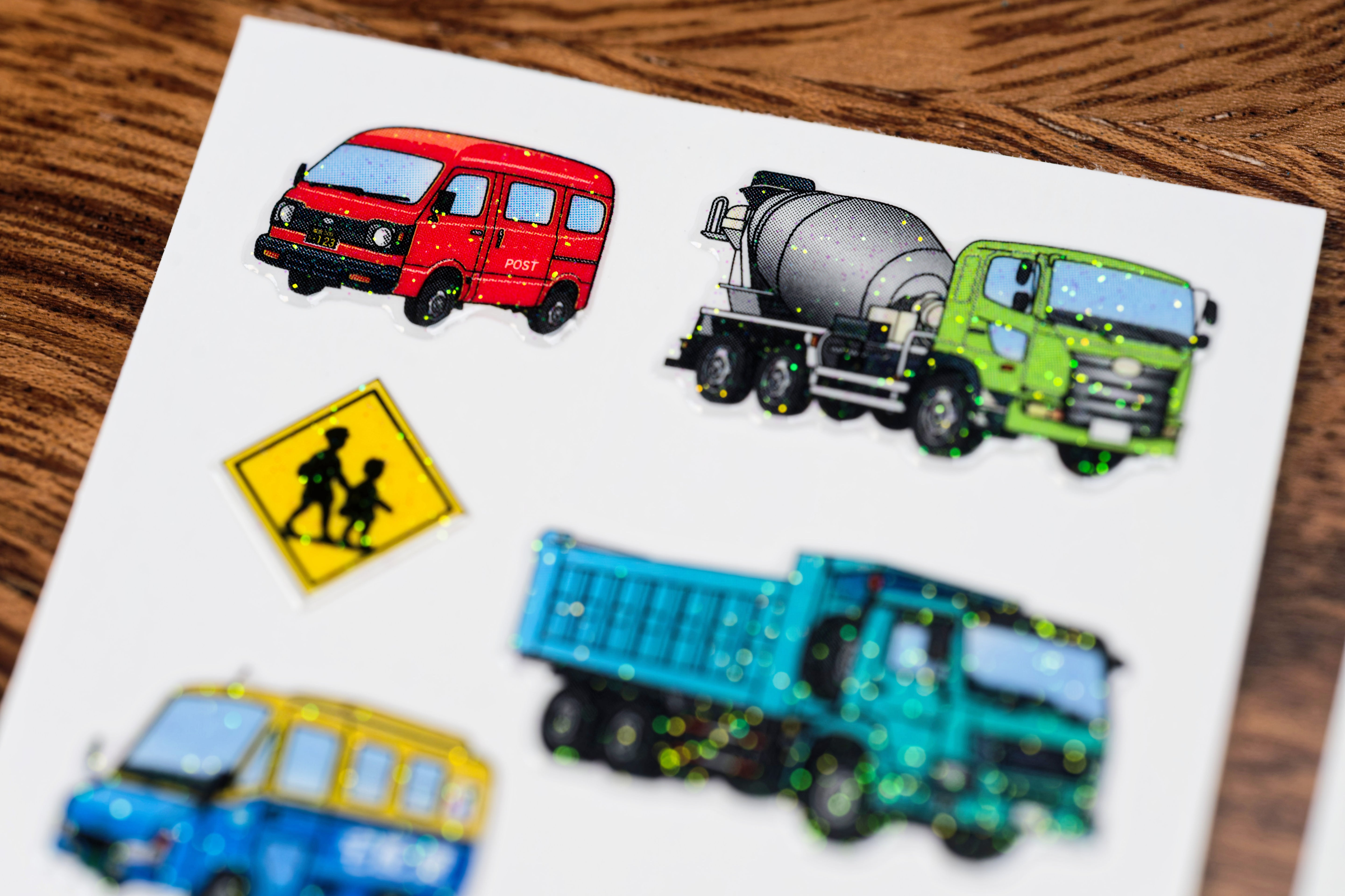 Glitter-Glue Sticker Sheet, Transportation