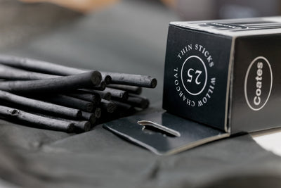 Willow Charcoal, 25 Thin Sticks (⌀2-3 mm)