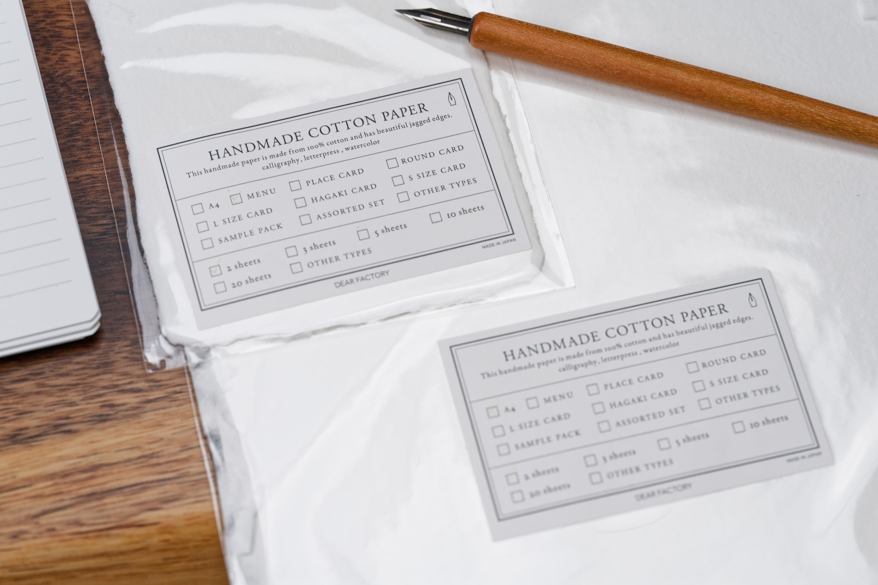 Handmade Cotton Watercolor Paper, A5 Slim, Two Sheets