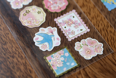 Foil-Stamped Stickers (Cherry Blossom)