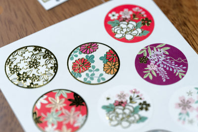 Embossed Foil-Stamped Seals, Set of 15