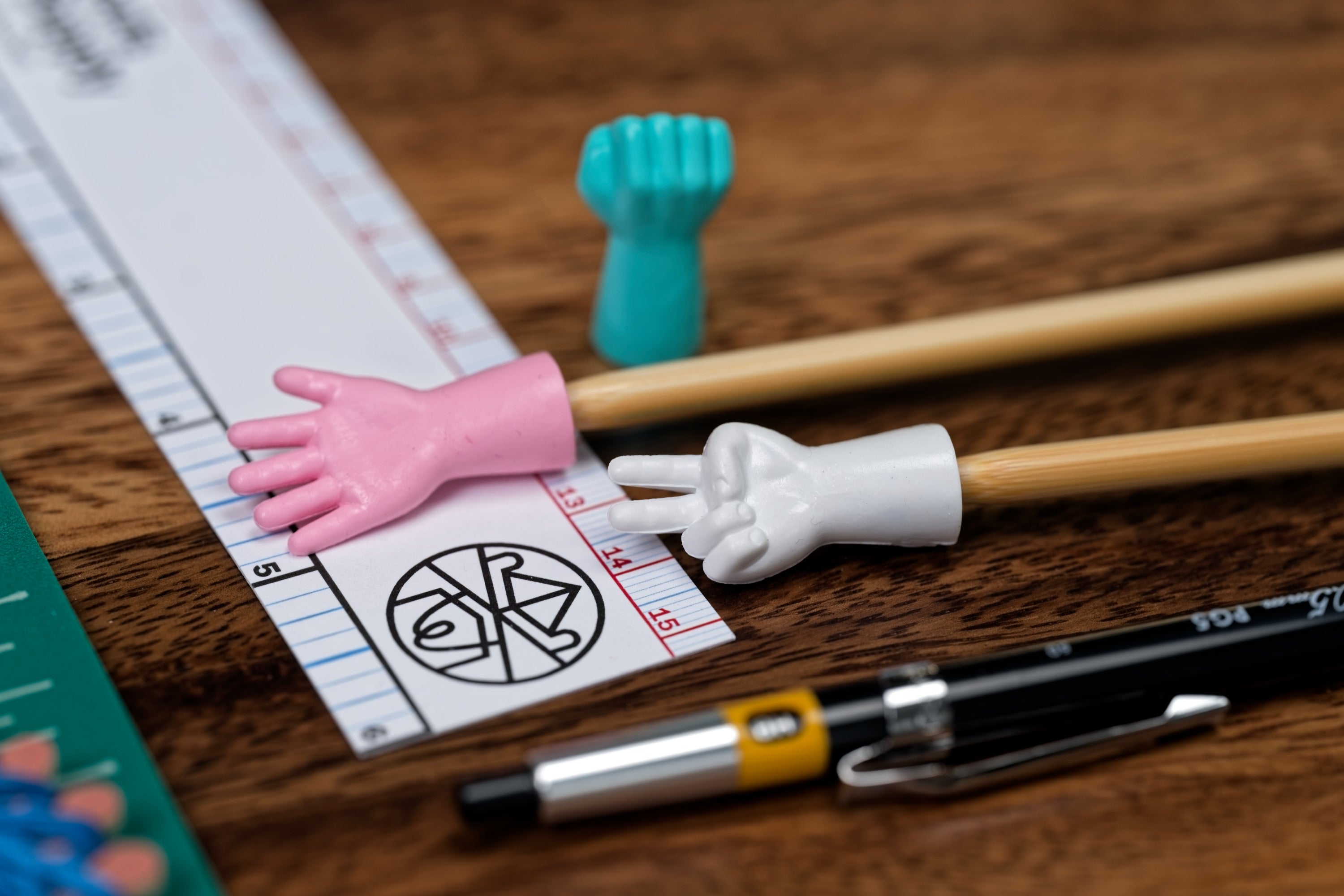 Knitting Needle Caps (Rock, Paper, Scissors)