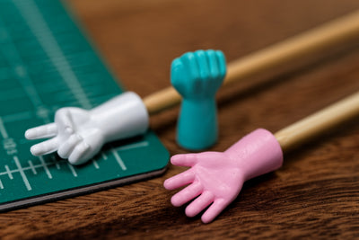 Knitting Needle Caps (Rock, Paper, Scissors)