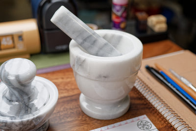Carrara Marble Mortar & Pestle Set