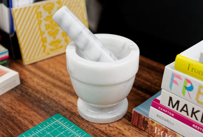 Carrara Marble Mortar & Pestle Set