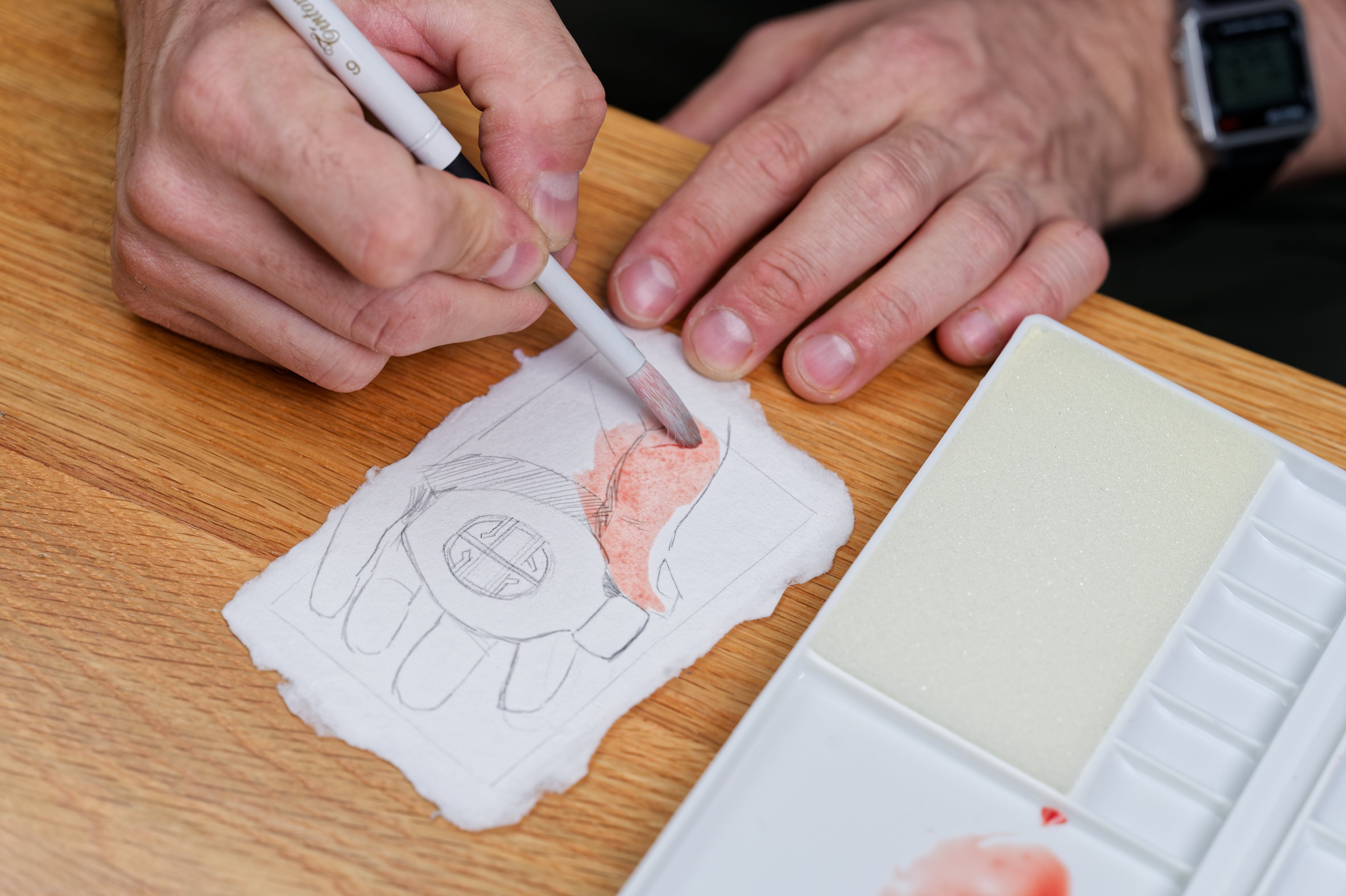 Handmade Cotton Watercolor Paper, Mini Cards, Set of 3