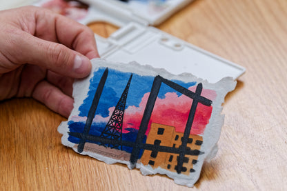 Handmade Cotton Watercolor Paper, Mini Cards, Set of 3