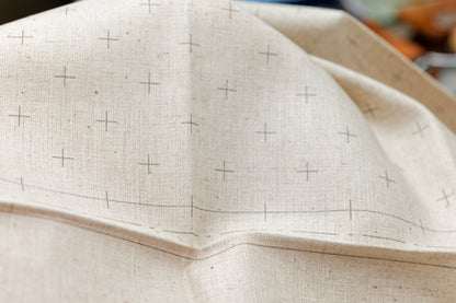 Sashiko Cloth with Disappearing Lines (Flax Beige/Crosses)
