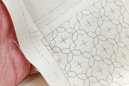 Sashiko Fabric, Four Mini Samplers, Flax Beige