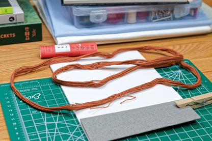 Persimmon-Dyed Cotton Thread, 20 m