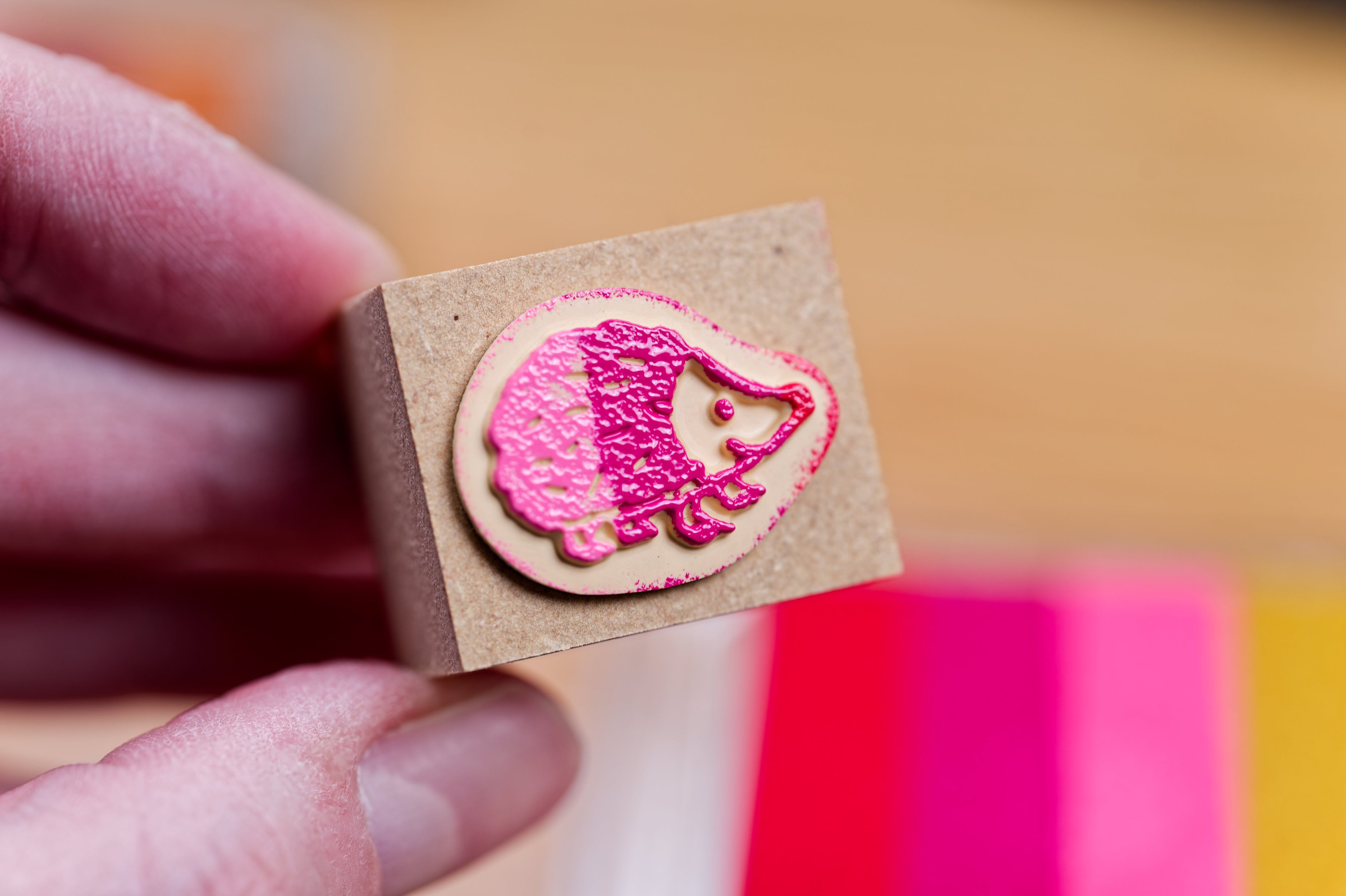 Hedgehog Rubber Stamp, 1"