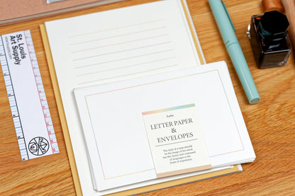 Rainbow Lined Letter Set