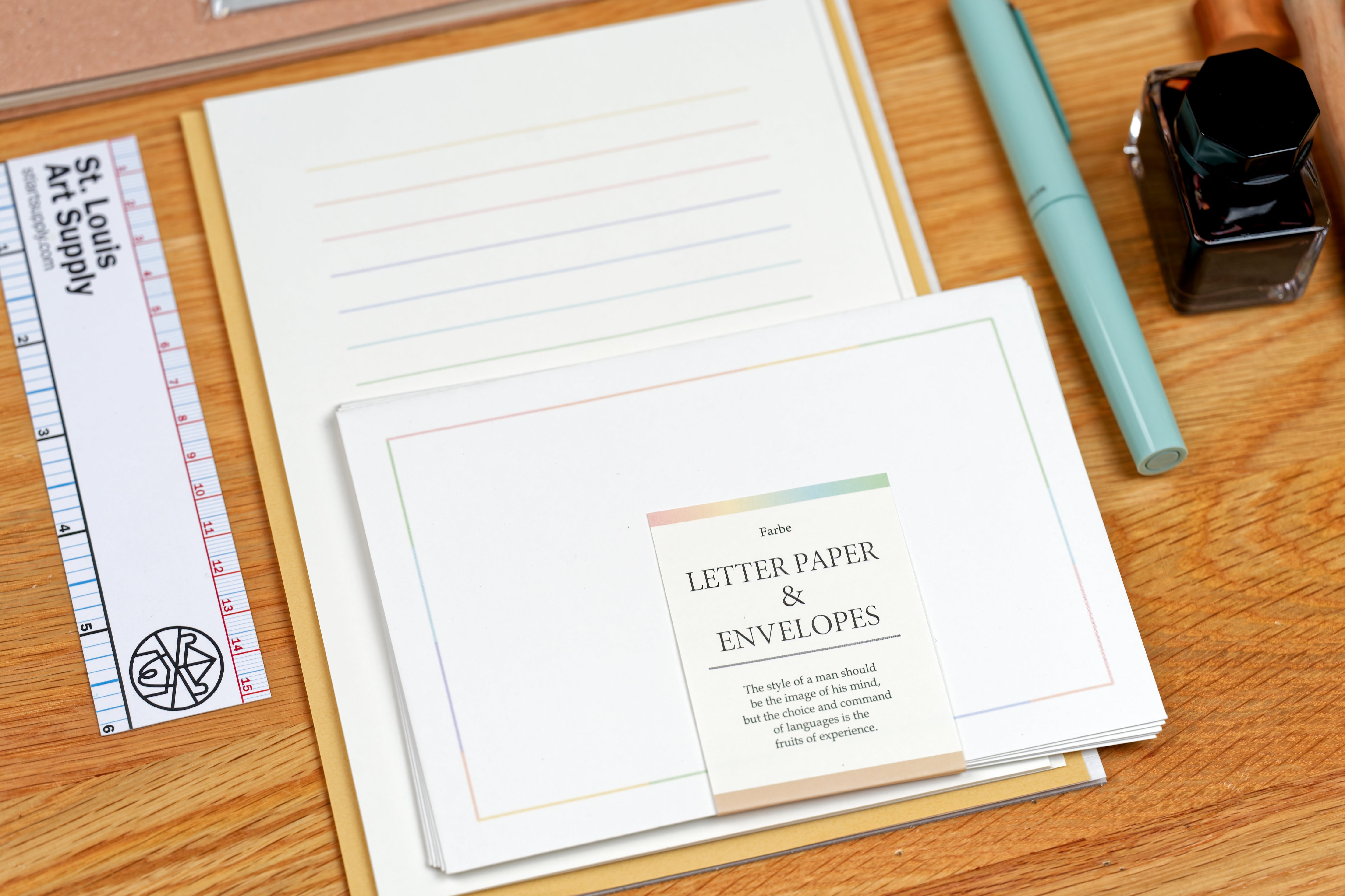 Rainbow Lined Letter Set