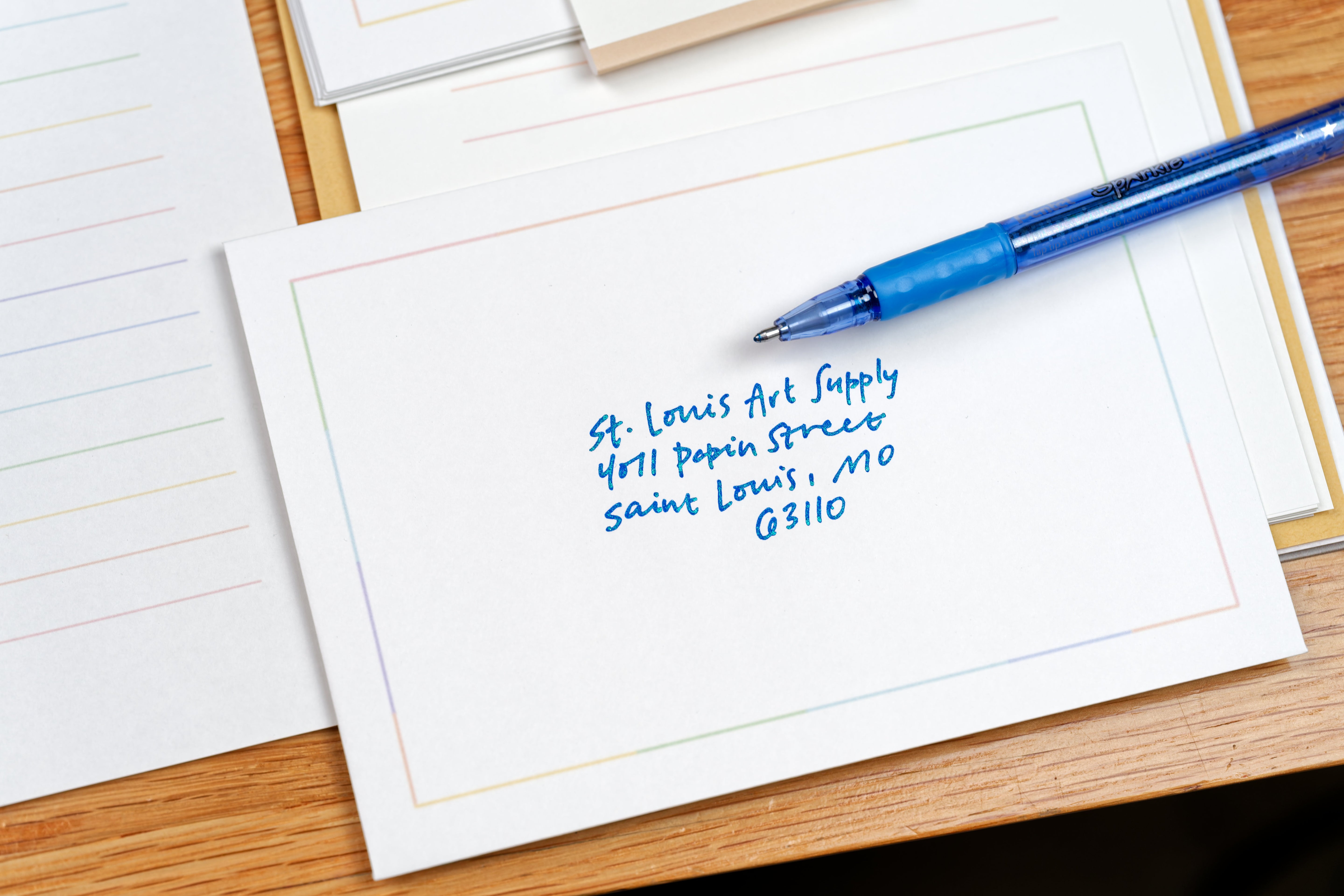 Rainbow Lined Letter Set