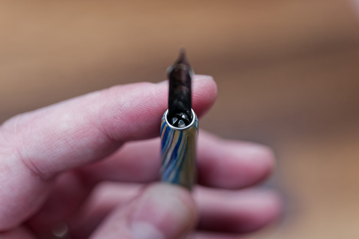 Marbled Wood Pen Holder (Random Pattern)