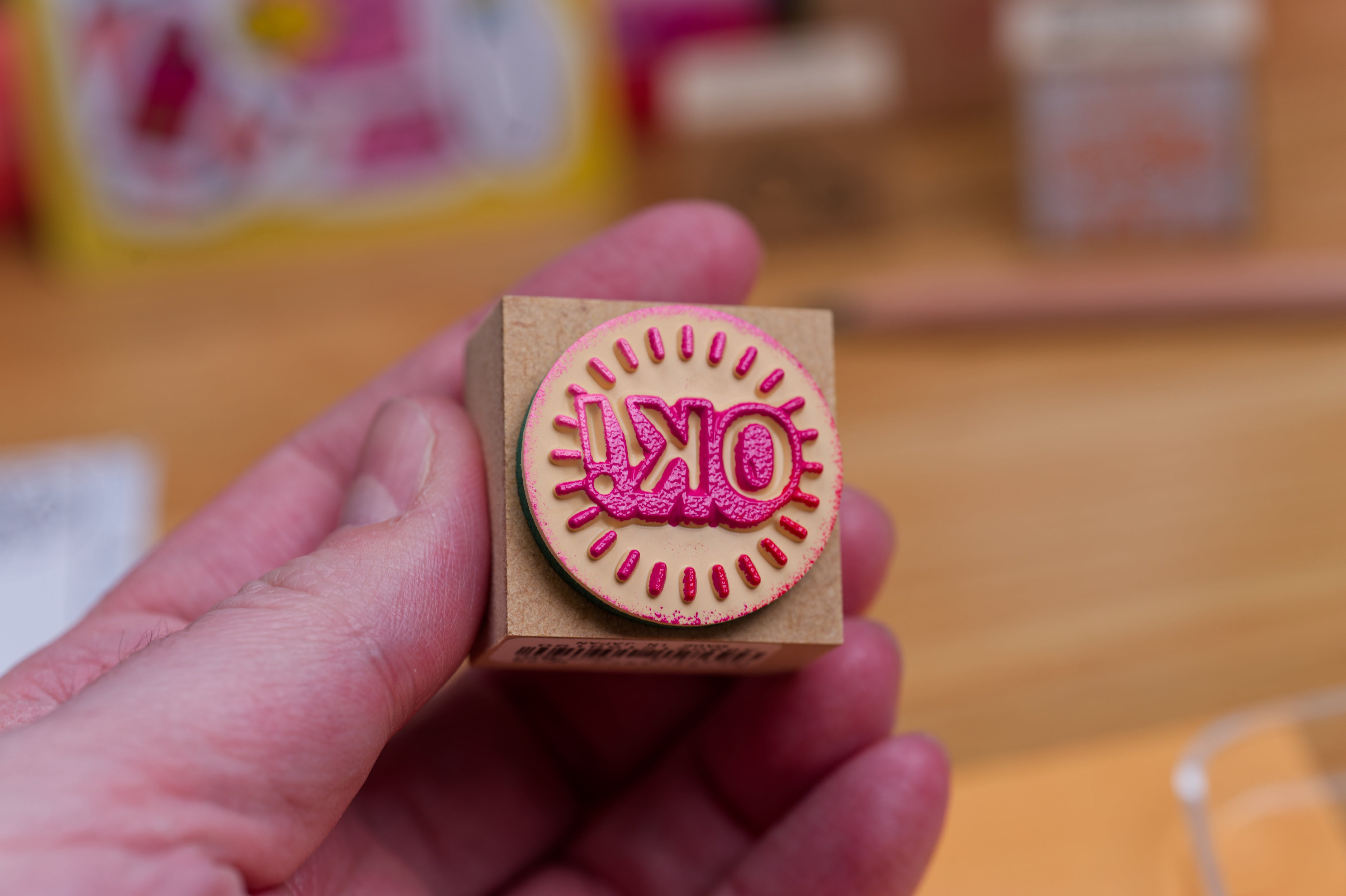 'OK!' Rubber Stamp, 1.25"