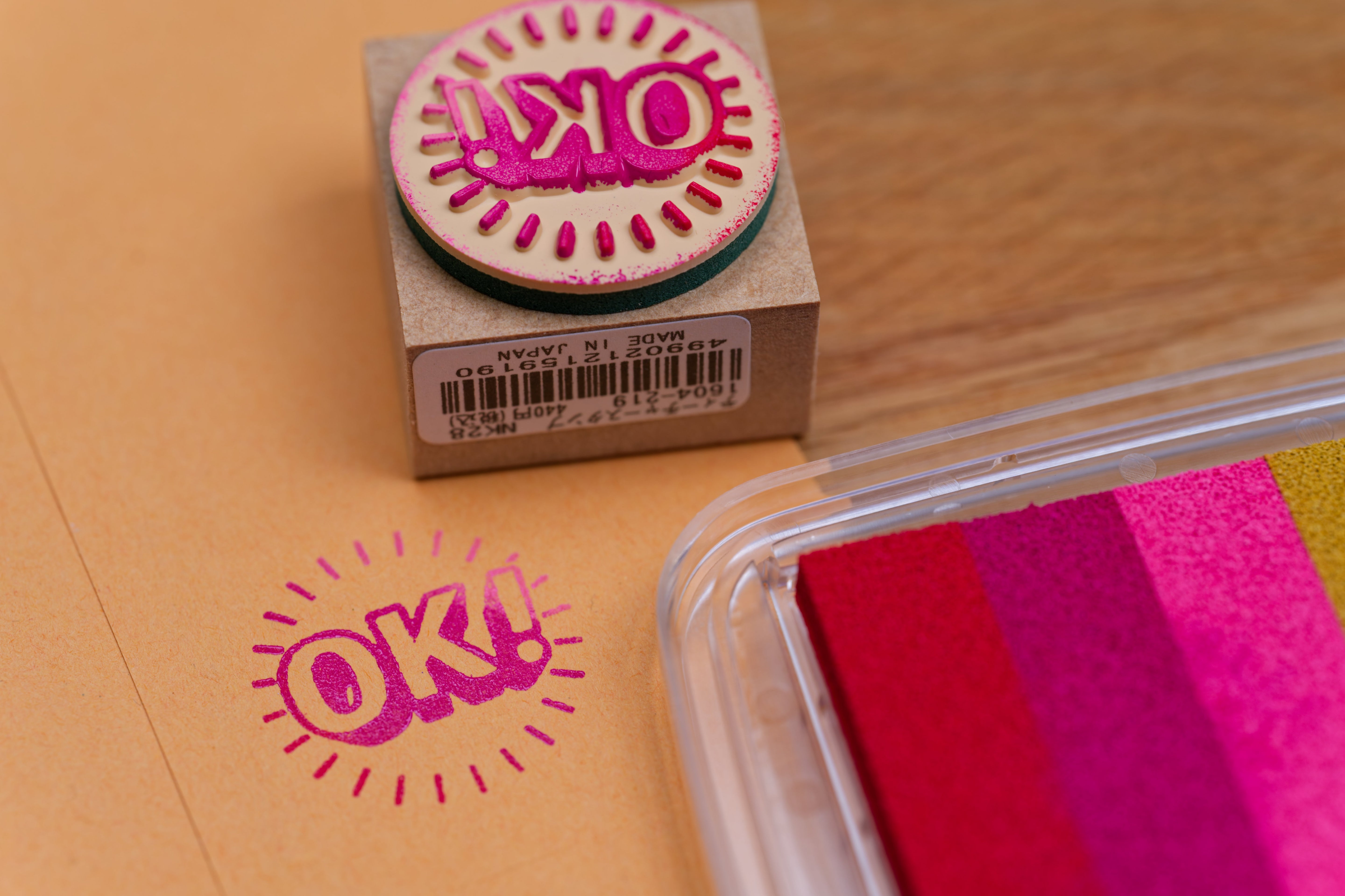 'OK!' Rubber Stamp, 1.25"