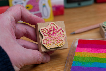 Flower Rubber Stamp, 1.8"