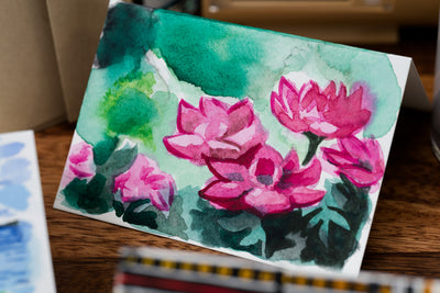 Watercolor Greeting Cards (6 Cards + 6 Envelopes)