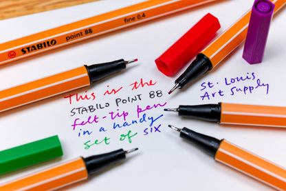 Point 88 Fineliner Pens, Classic Set of 6