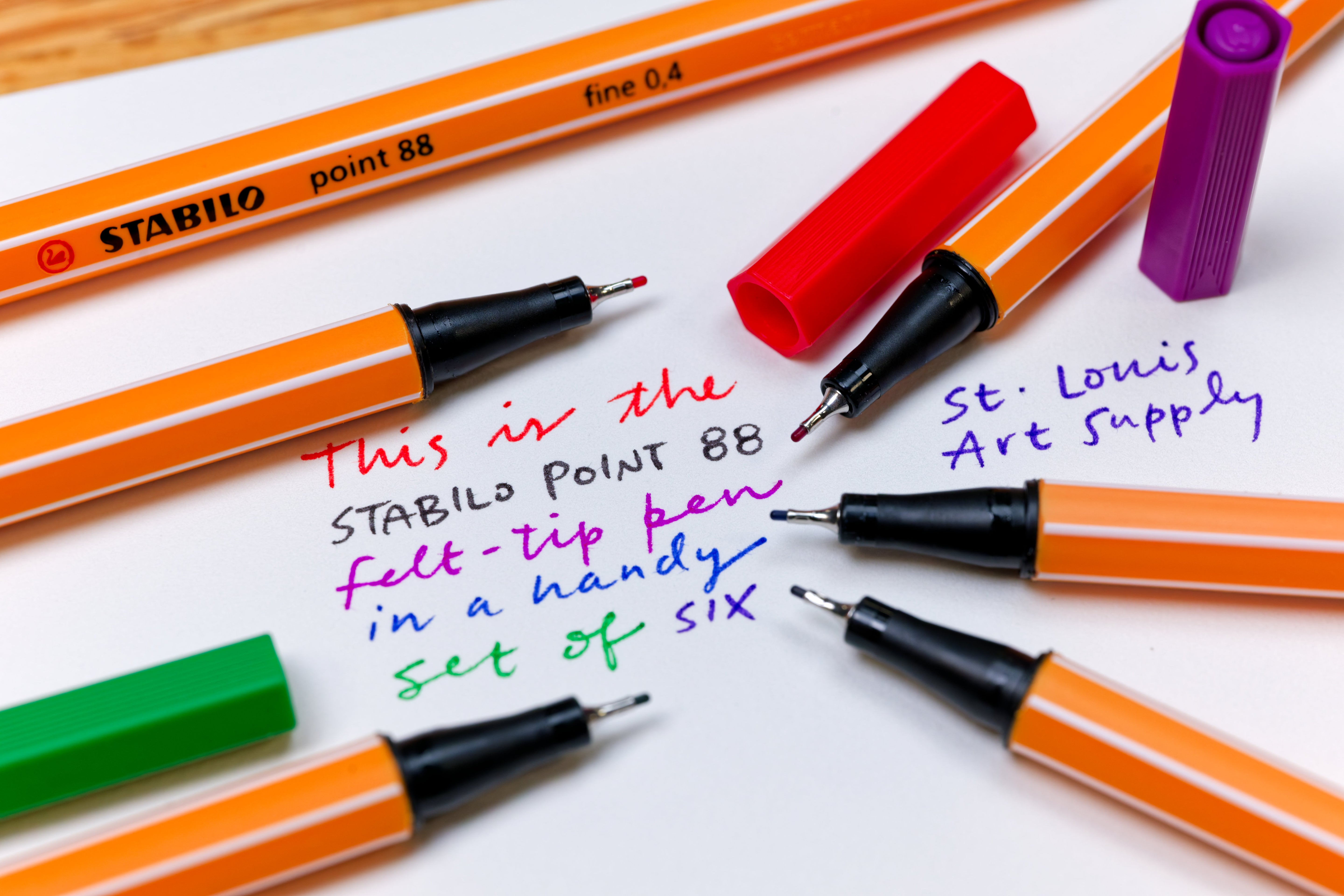 Point 88 Fineliner Pens, Classic Set of 6