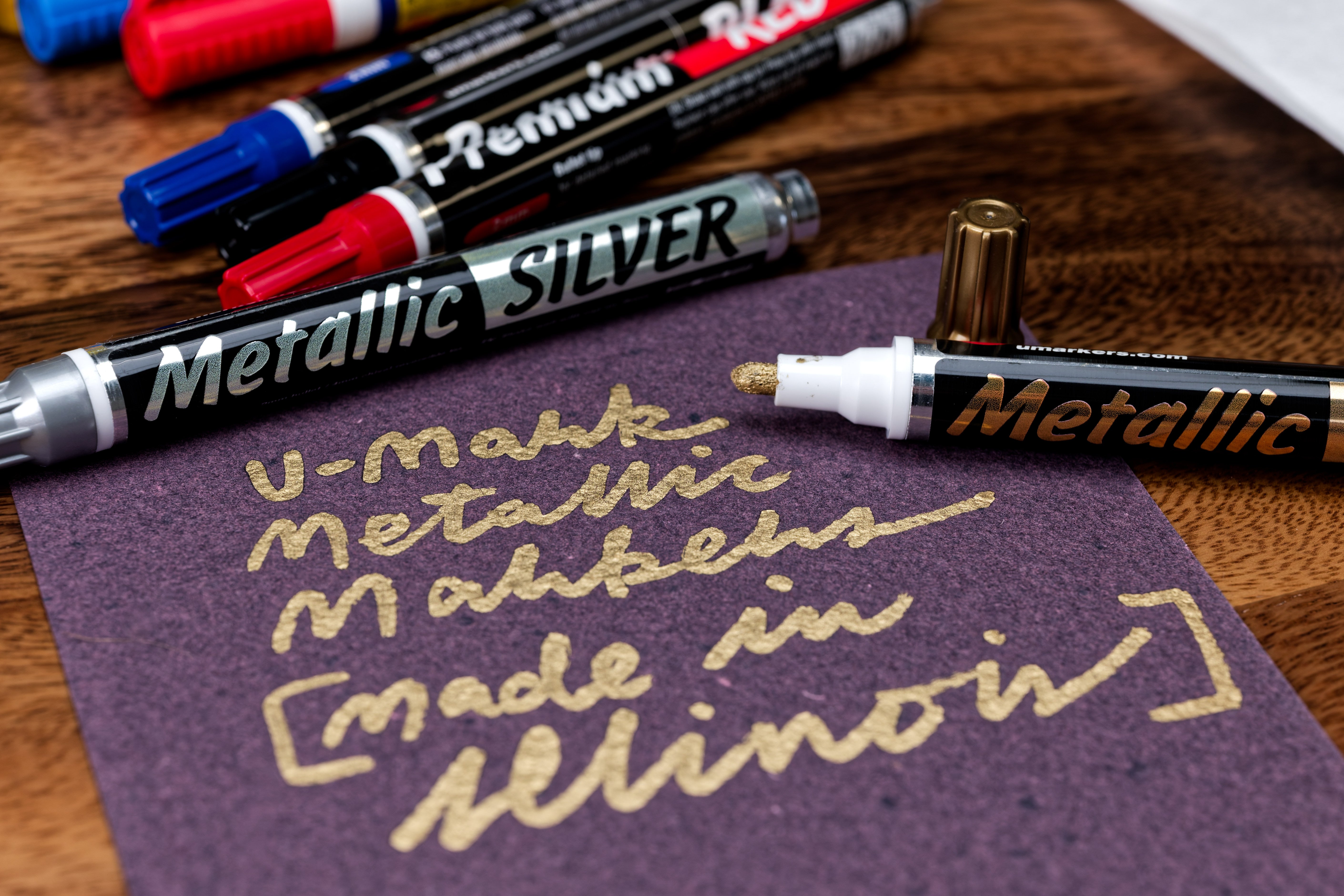 U-Mark Premium Paint Marker, Metallic Gold