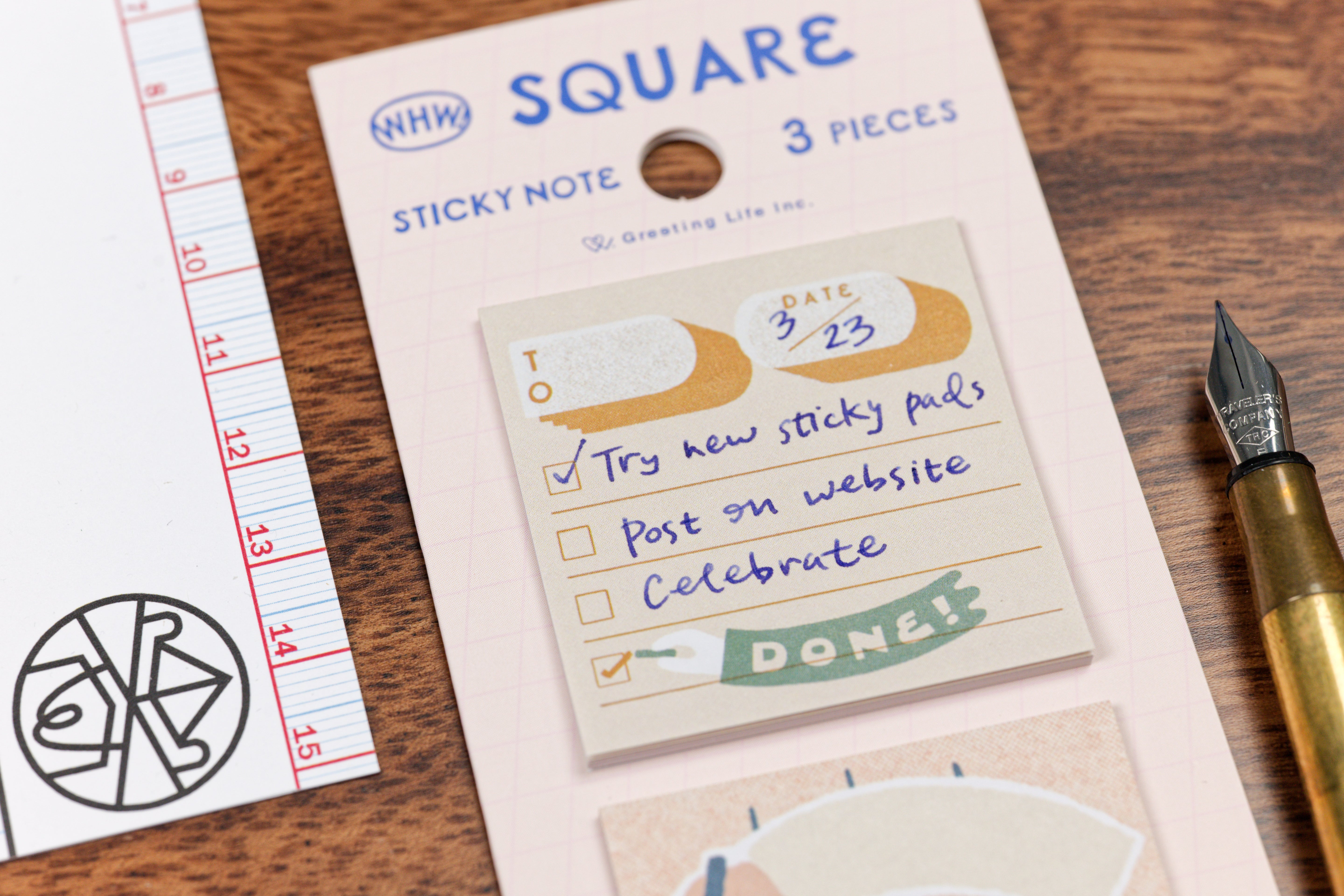 Square Sticky Notes, 3 Mini Pads