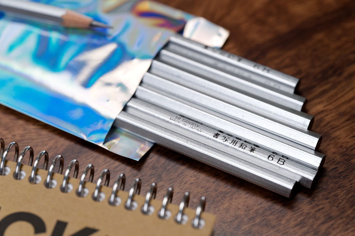 Silver Calligraphy Pencils, 6B, Set of 8