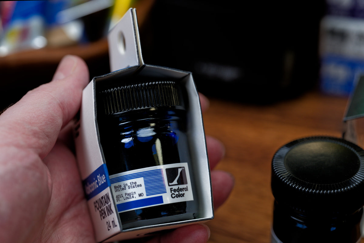 Federal Fountain Pen Ink, 24 mL, Volcanic Blue
