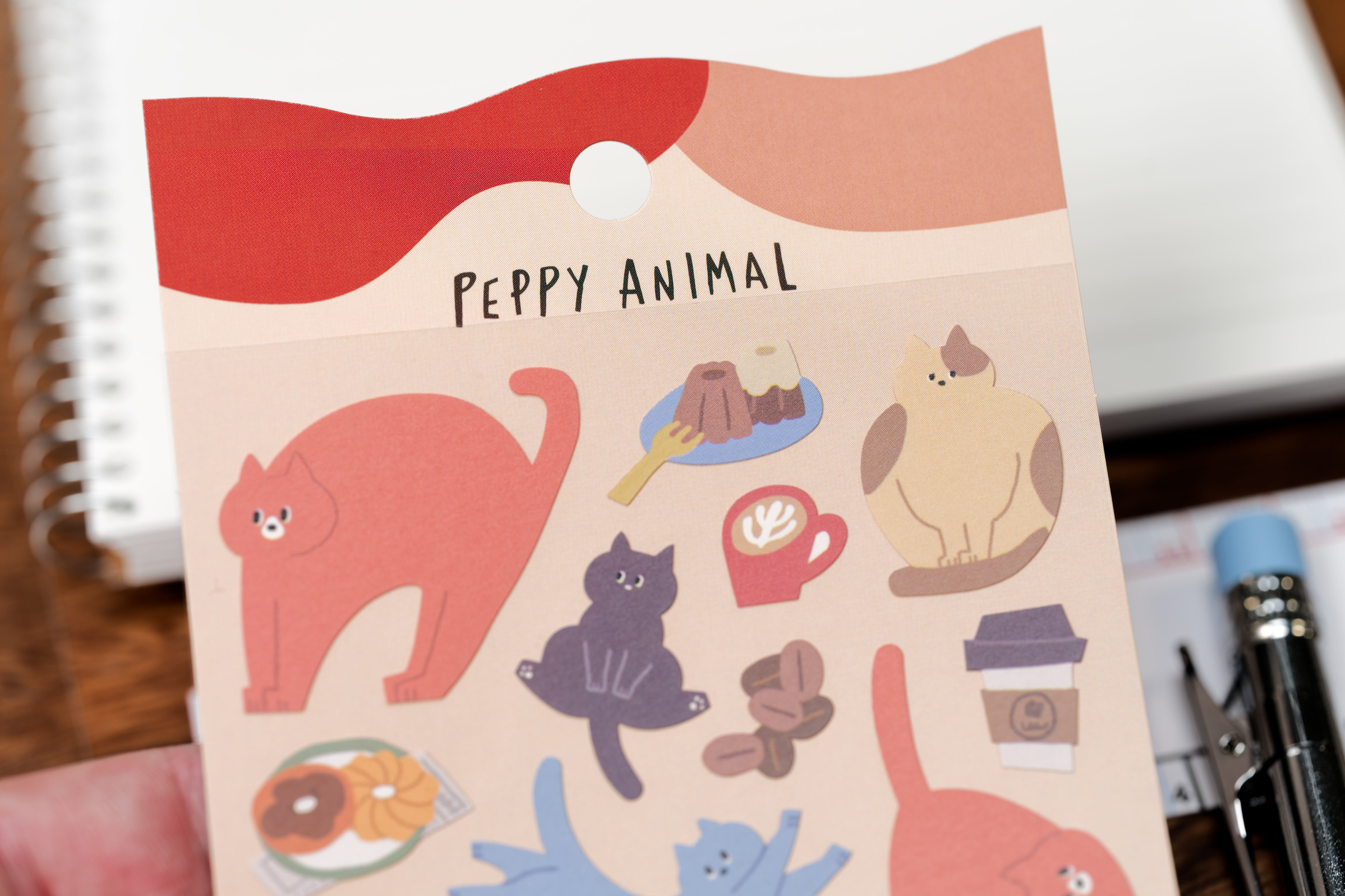 Peppy Animals Sticker Sheet — Cafe Cats