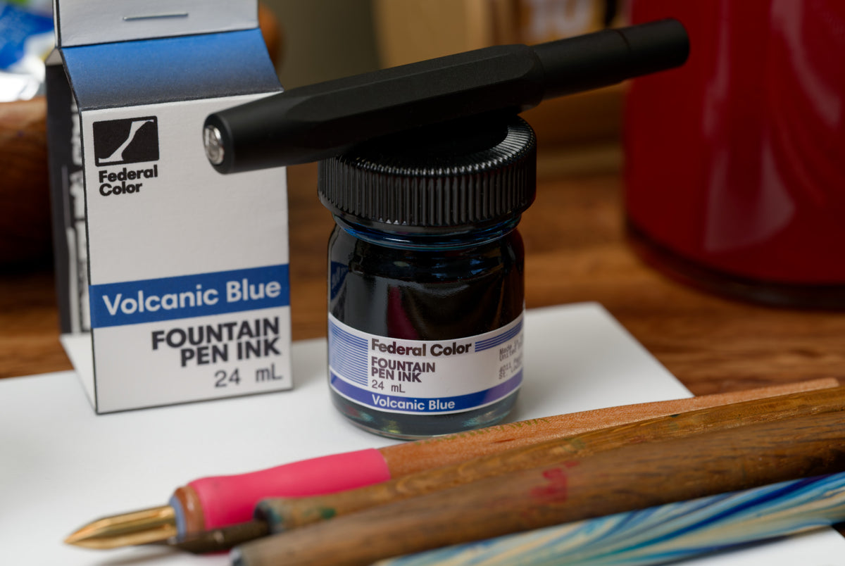 Federal Fountain Pen Ink, 24 mL, Volcanic Blue