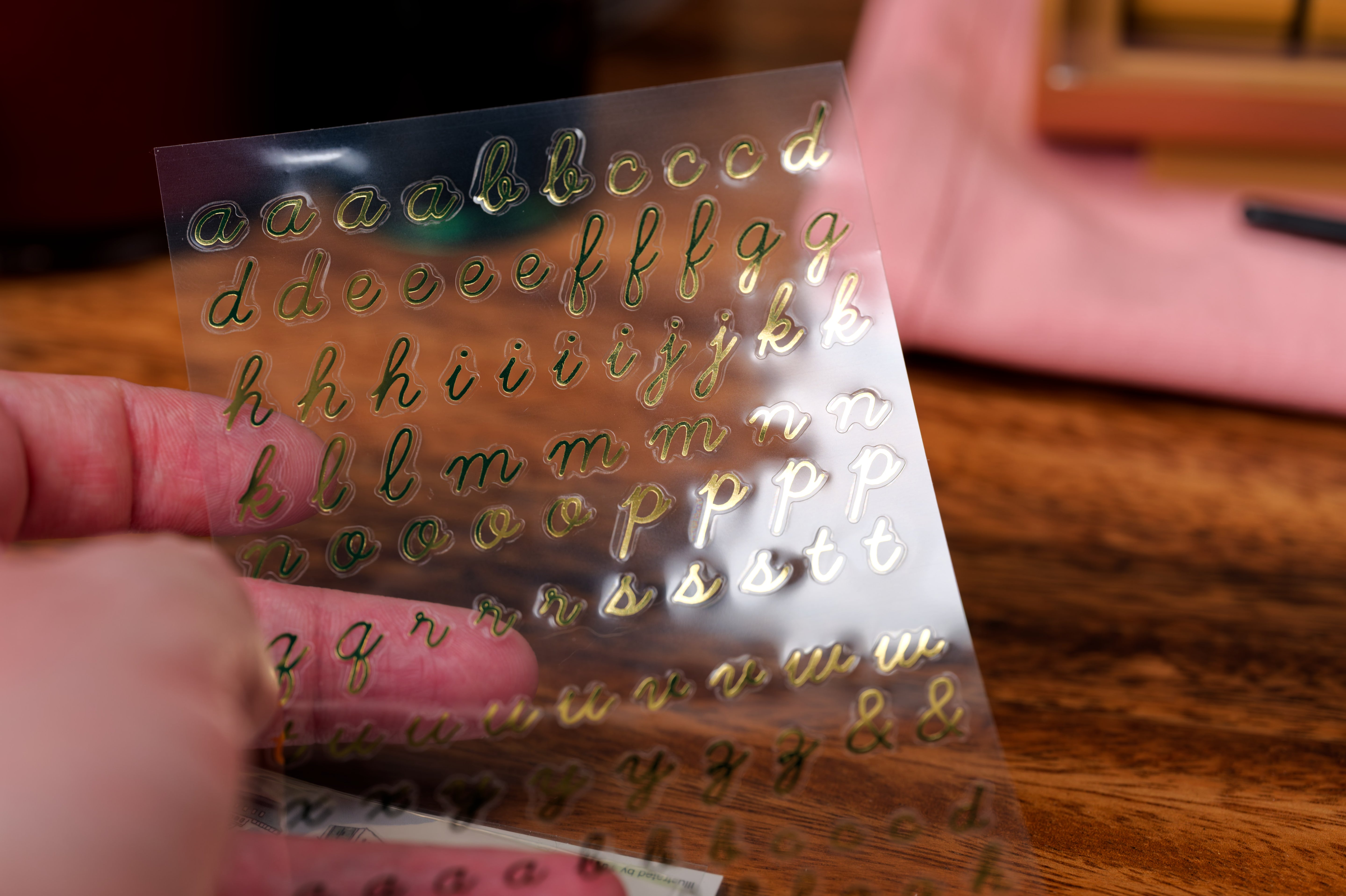 Gold Cursive Sticker Sheet