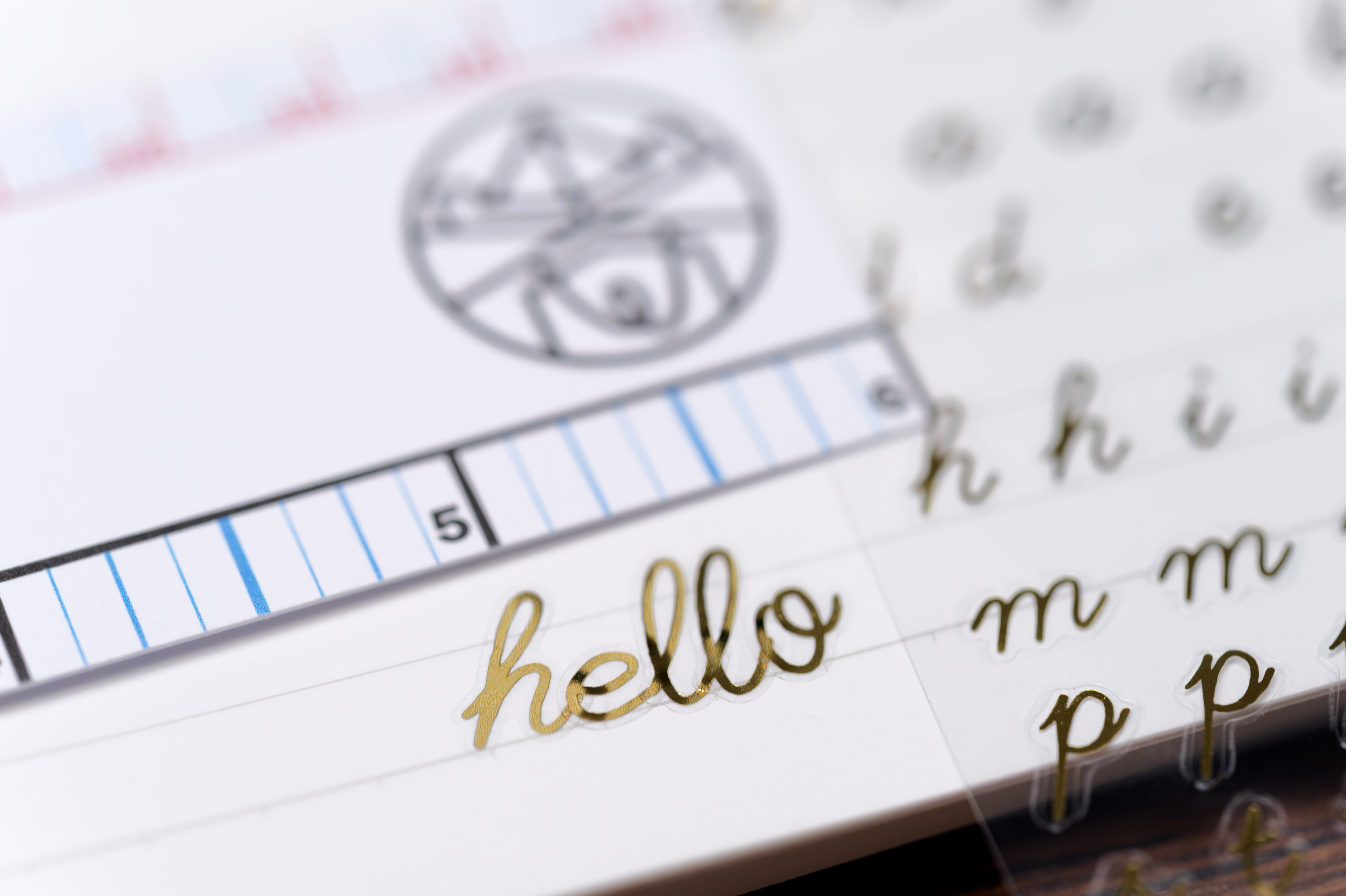 Gold Cursive Sticker Sheet