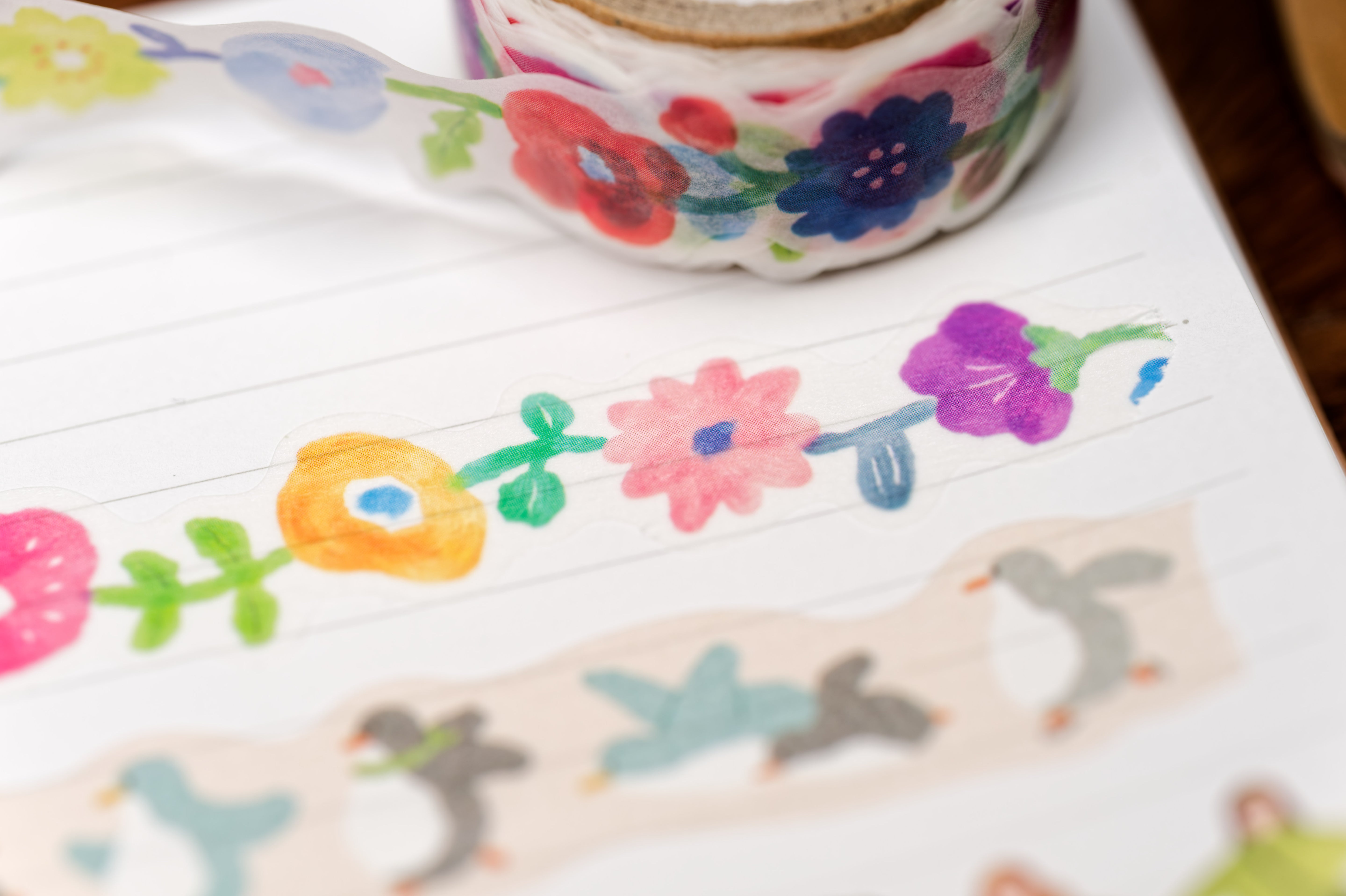 Die-Cut Washi Tape, Flower Wreath